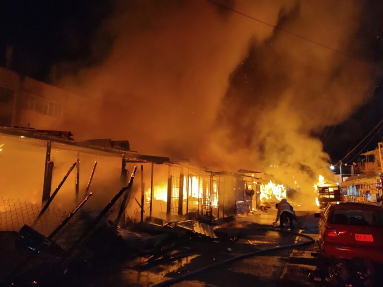 Se incendian locales en el mercado central de Acapulco, Guerrero