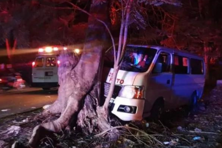 Combi choca contra un árbol; hay nueve estudiantes lesionados en Yucatán