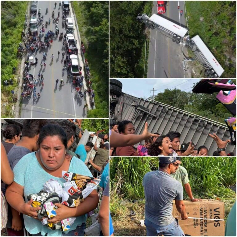 Volcadura de tráiler en Quintana Roo termina en rapiña; habitantes saquean mercancía de Suburbia